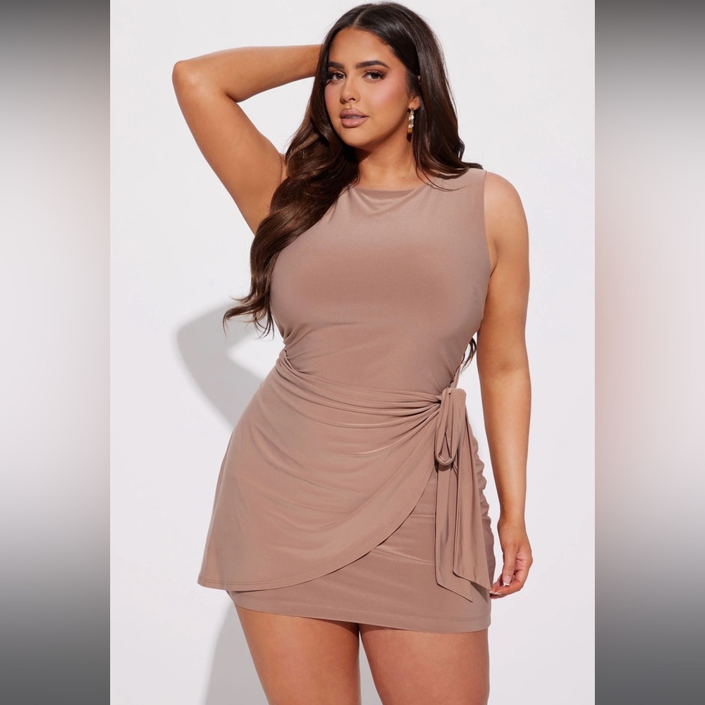 Fashion Nova Matilda Dress Tan